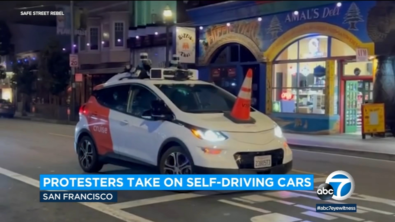 San Francisco group placing traffic cones on self-driving cars to ...